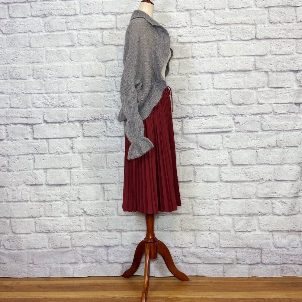 Athleta Hayes Crimson Pleated Midi Skirt - Picture 7 of 9
